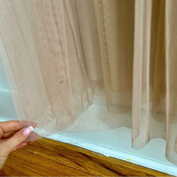 BHLDN Avery Pink Sequin & Tulle Maxi Dress Spaghetti Strap Bridesmaid - Picture 13 of 15